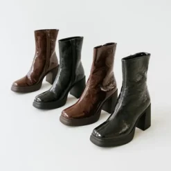 Boots à bouts carrés et plateformes