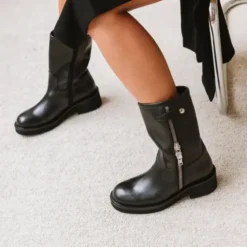 Boots à talons et doubles fermetures éclair