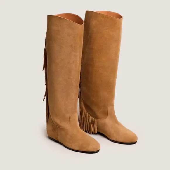 Bottes à franges et bouts ronds