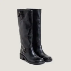Bottes hautes à sangles