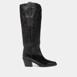 Bottes à talons épais et surpiqures apparentes