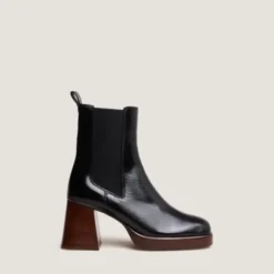 Bottines à bouts carrés et élastiques