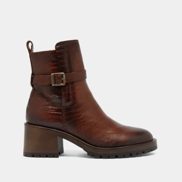 Bottines à bouts ronds et boucles