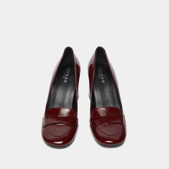 Mocassins à talons et bouts carrés