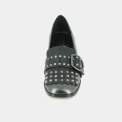Mocassins à talons et pattes frangées