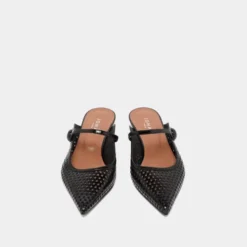 Mules compensées à bouts pointus