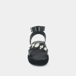 Sandales à brides croisées et strass